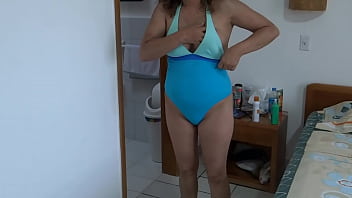 On the beach stepson wakes up with a hard cock and asks me to expose myself to masturbate