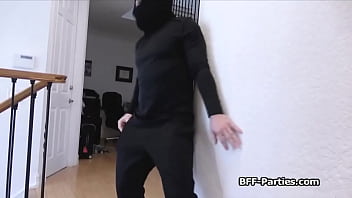 Burglar turns to stripper just to get sucked Burglar turns to stripper just to get sucked