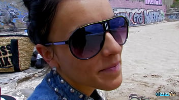 The pierced nipples are getting hard as the tattooed brunette is getting hammered outdoor The pierced nipples are getting hard as the tattooed brunette is getting hammered outdoor