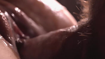 Gentle slow frictions of creamy pussy