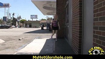 Gloryhole with a nasty wild white girl interracial 28