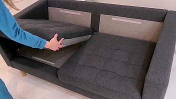 Hot brunette with big ass in sexy panties sucks cock and fucks guy on new sofa right after unpacking and setting up Hot brunette with big ass in sexy panties sucks cock and fucks guy on new sofa right after unpacking and setting up