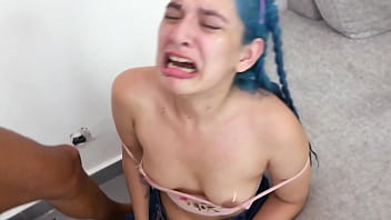 Petite hot babe swallows professor's cum after deep throat