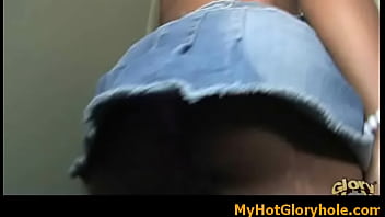 Girl sucking cock for a nice bukkake through gloryhole33