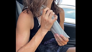 I fuck my ass with a dildo in my car in a parking