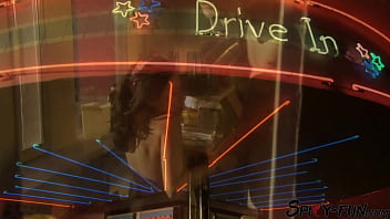 Brunette waitress is fucking with her boyfriend