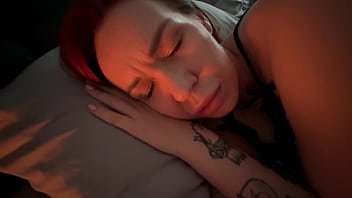 Redhead stepmom caught me jacking off in hotel room and gets fucked