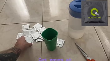 Filled creampie condom tampering cum inside asks for semen deep inside