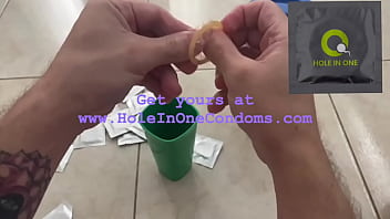 Filled creampie condom tampering cum inside asks for semen deep inside