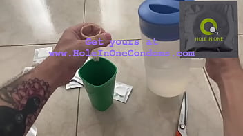 Filled creampie condom tampering cum inside asks for semen deep inside