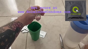 Filled creampie condom tampering cum inside asks for semen deep inside