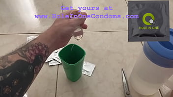 Filled creampie condom tampering cum inside asks for semen deep inside