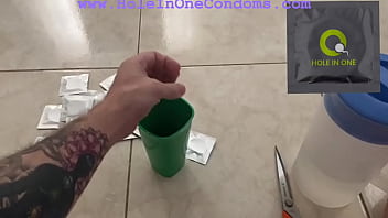 Filled creampie condom tampering cum inside asks for semen deep inside