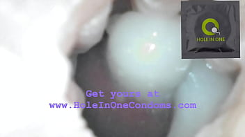 Filled creampie condom tampering cum inside asks for semen deep inside