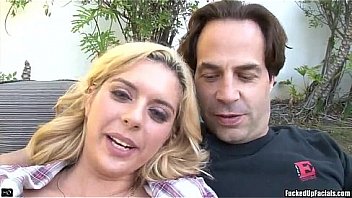 Blonde kodi sucking cocks and getting cum in bukkake