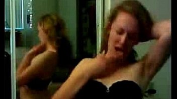 She fist her mouth and gags