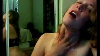 She fist her mouth and gags