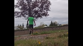 Taking an exercise routine i learned indoors and privately practicing it outdoors 3