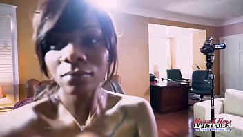 Skinny exotic brunette monae gives a bj and rides a juicy cock to milk it