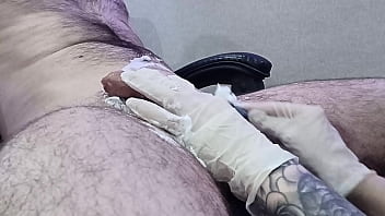 Nurse shaves patient's groin and ends with happy ending