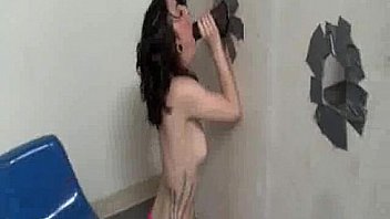 Triple black cocks in the glory hole