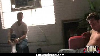 Amateur ebony interracial group sex with facial 23