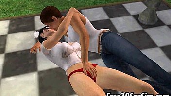 Sexy 3d brunette sucks and fucks in the park Sexy 3d brunette sucks and fucks in the park