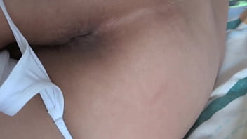 Beautiful stepmother on the beach enjoying her three huge dildos great handjob and cumshot