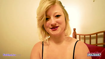 Big titted blonde faiths hope deepthroats a dick and milks it to eat cum