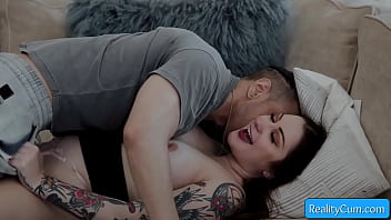 Horny girl with big knockers swallow huge black dick and fuck it hard