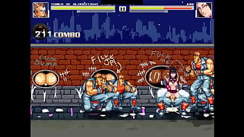 Hot purple haired chick gangbang