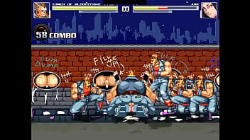 Hot purple haired chick gangbang