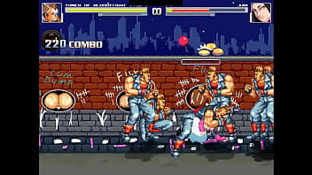 Hot purple haired chick gangbang