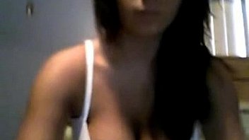 Hot girl playing with her nice tits