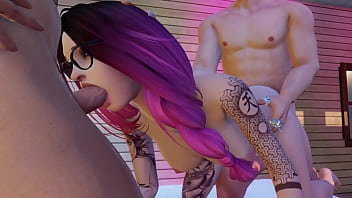 Gangbanged by two guys