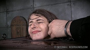Shy small tits brunette in bondage pain Shy small tits brunette in bondage pain