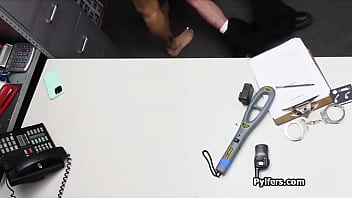 Slutty blonde babe punished for shoplifting