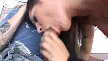 Ariana works with her cute young throat