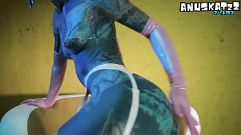 Sexy tattooed girl in latex dp herself with toys