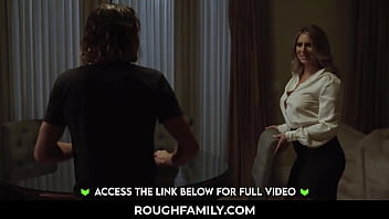 Creepy boy hunting his exotic stepmom in darkness