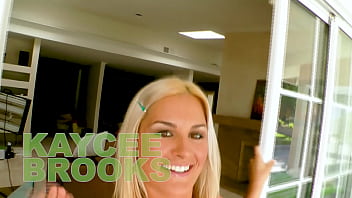 Kaycee brooks sexy cute blonde coed big cock pov blowjob and cum facial