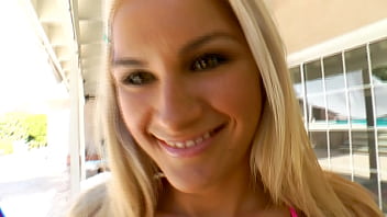 Kaycee brooks sexy cute blonde coed big cock pov blowjob and cum facial