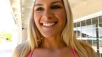 Kaycee brooks sexy cute blonde coed big cock pov blowjob and cum facial