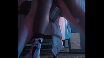 Black guy bends big booty redhead over the bed listen to the creampie bubble out of her at the end