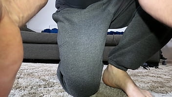 Nerd gets dick sucked by horny slut