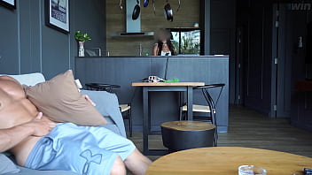 The housemaid caught me masturbating & offered to help me for an additional fee