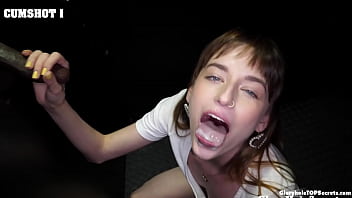 It's incredible to see how such innocent girls turn into massive cum fiends if you put them in a gloryhole setup 8 cumshots for you lana great job