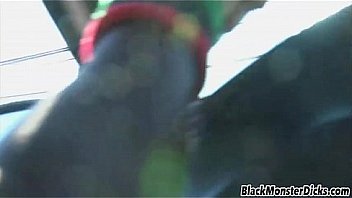 Cute teen hammered with black cock