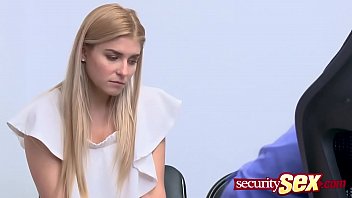 Redhead teen jacks off the officer