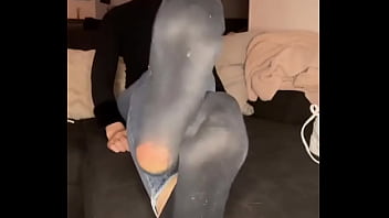 Kneel in front of the couch then you can already smell my sweaty feet •full video tonight on of #feet #bla